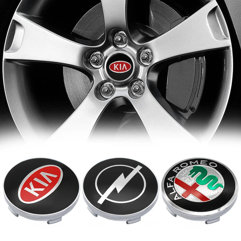 

60MM Metal Car Wheel Center Rim Cap Cover Stickers For KIA Mini Cooper Suzuki Ford Volkswagen Mitsubishi Toyota Nissan Skoda Etc