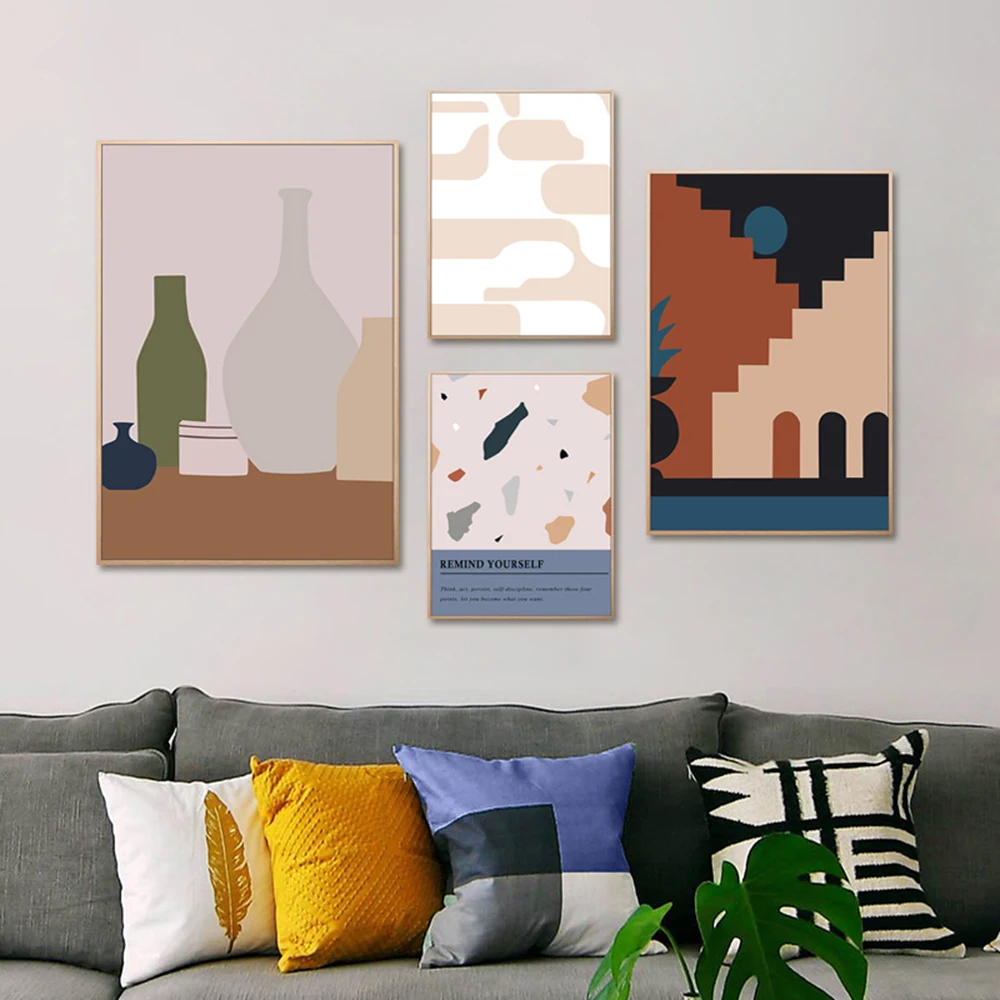 Ваза в скандинавском стиле фотопостер настенная живопись на холсте настенные