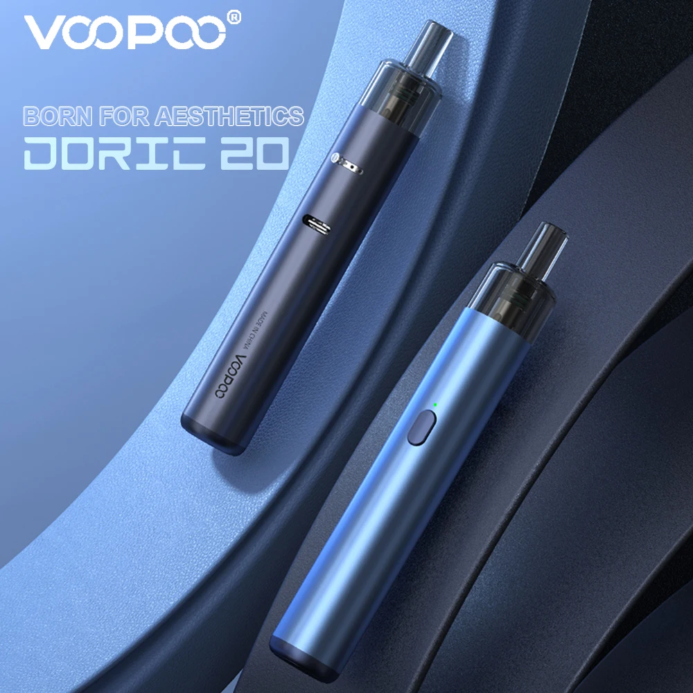 

VOOPOO Doric 20 Vape Pen Starter 18W Kit 2ml Vaper Pod Tank & 1.0ohm 1.2ohm Coils 1500mAh Built-In Battery E-Cigarette Vaporizer