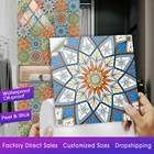 Наклейка на стену, 10x10 см, в стиле мандалы, с кристаллами, жесткая плитка, шкаф для одежды ванная талии, художественная роспись, керамическая Наклейка на стену