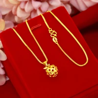 christmas eve apple necklace pendants for 18k yellow gold trendy hollowed out wedding jewelry with box gifts
