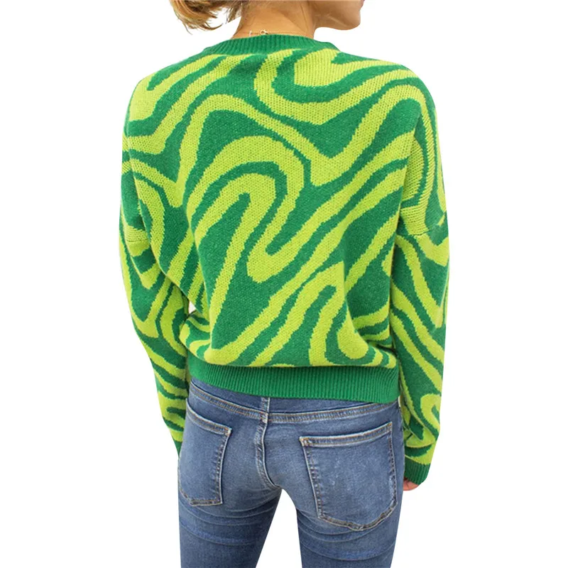 Женский трикотажный свитер с длинным рукавом V-образным вырезом | Женская одежда