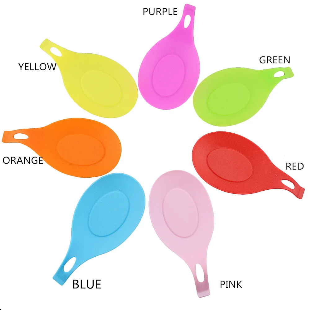 Силиконовая изоляционная ложка для отдыха термостойкий стеклянный поднос