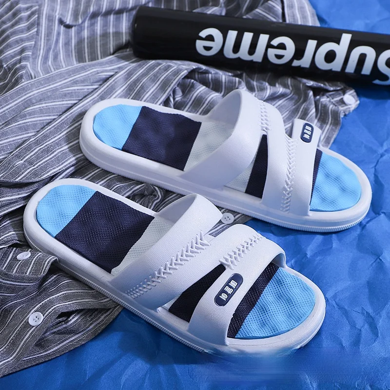 

2021 fashion slippers men's indoor and outdoor women's home shoes couples Korean style trendy men's beach shoes one-word sandals