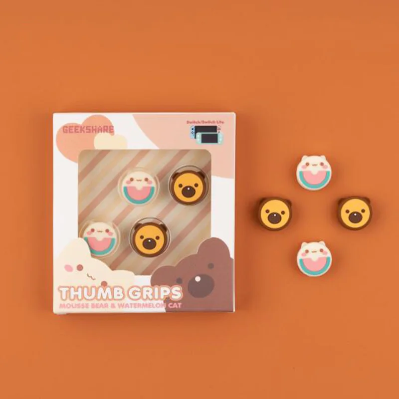Чехол для джойстика с животными фруктами медведем кошкой стиком Nintendo Switch Lite Joy