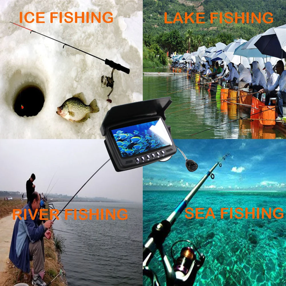 Pаспродажа Камера для подводной рыбалки 4,3 дюйма DVR подводный рыболокатор инфракрасное ночное видение портативная видеокамера для рыбалки ЖК-монитор