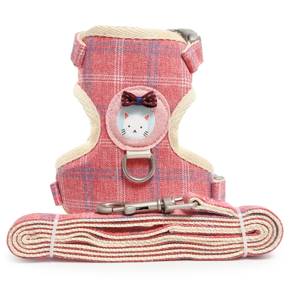 Поводок для прогулок на улице с принтом котят регулируемый нагрудный ремень