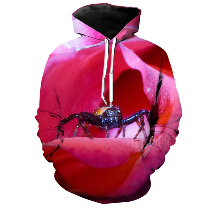 Hoodies 2 3D розовые толстовки с изображением паука, Женская толстовка с цветочным принтом, большие размеры, цветная толстовка с цветочным принтом, 3D принт, Harajuku, повседневная спортивная толстовка для девочек - Цвет: Hoodies 2