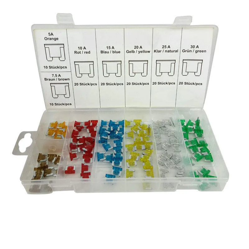 120 шт. миниатюрные предохранители 5-30 А для фотомагнитного диска с ассортиментом