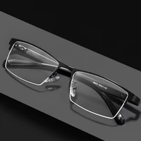 yimaruili ultra light comfortable retro alloy glasses frame business square optical prescription mens half frame eyewear 89033