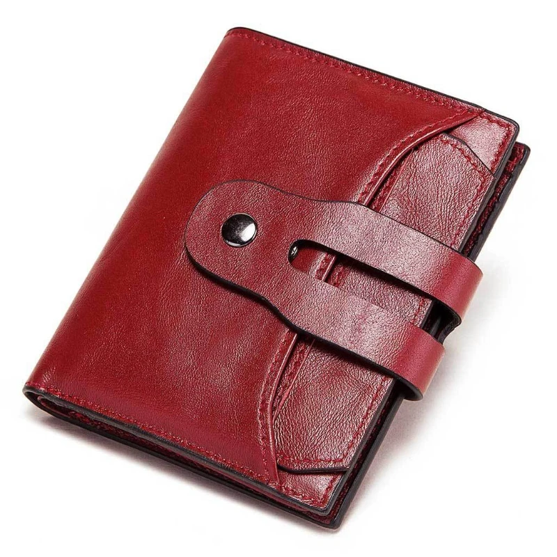 

RFID Women Genuine Leather Wallet Card Holder Checkbook Organizer Zipper Coin Purse Fashion Carrier Holster Carrying