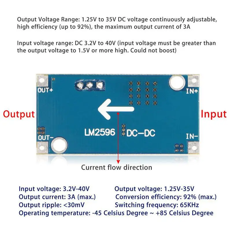 5 шт. Re DC 3A понижающий преобразователь Регулируемый блок питания LM2596S|Регуляторы