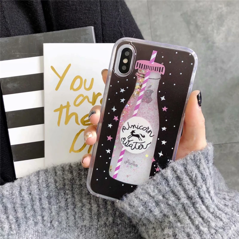 Unicorn Water Жидкий чехол для huawei P30 Pro P20 P10 P9 P8 Lite P Smart Plus Z mate 10 20 Lite единорог флакон духов силиконовый чехол - Цвет: Unicorn Water
