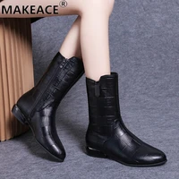 2021 womens boots fashion designer luxury brand mid tube boots platform boots winter warm boots leather casual womens shoes