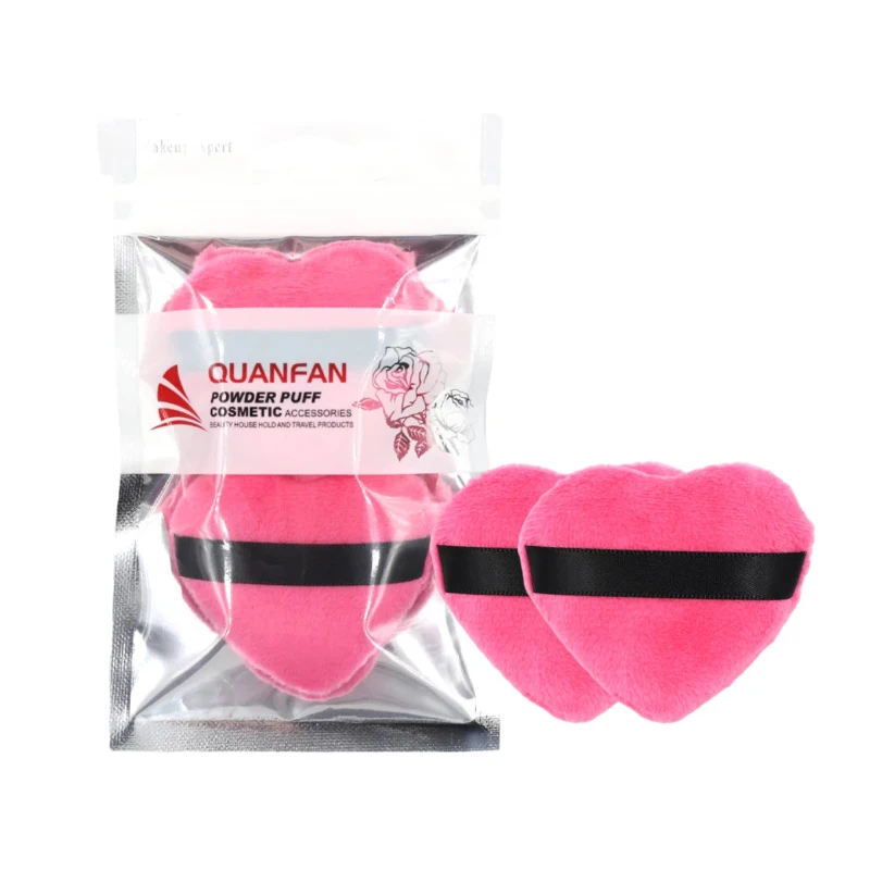

2 pcs/pack Heart-shaped Sponge Makeup Puff Soft and Hydrophilic Foundation Cosmetic Air Cushion Beauty Tool for Girl Women