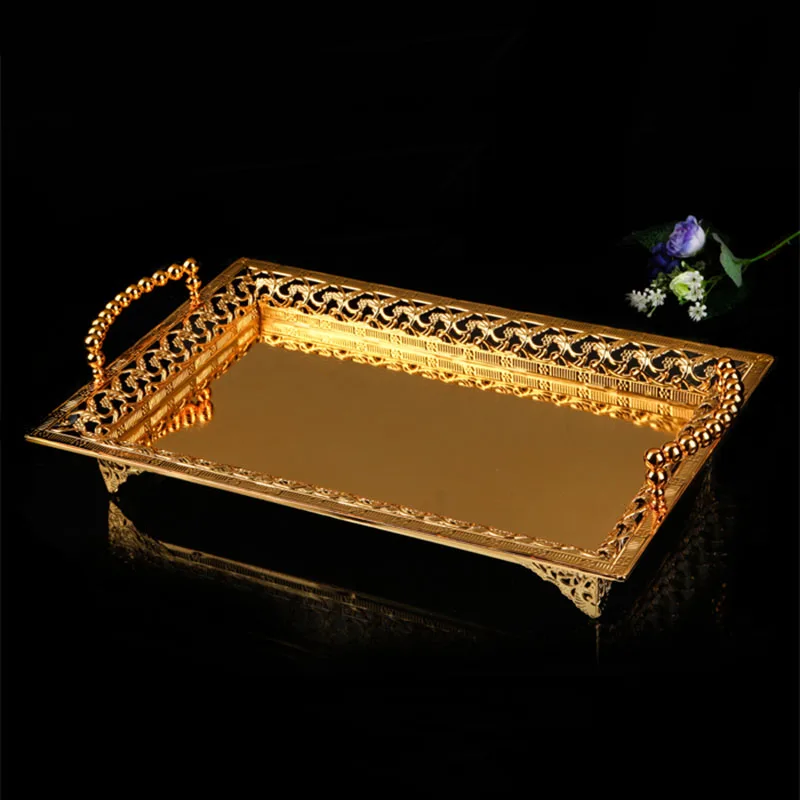 

2021 Storage Tray Fruit Plate Jewelry Display Metal Cake Stand Supplies Wedding Plates Party Tableware Home Table Decor