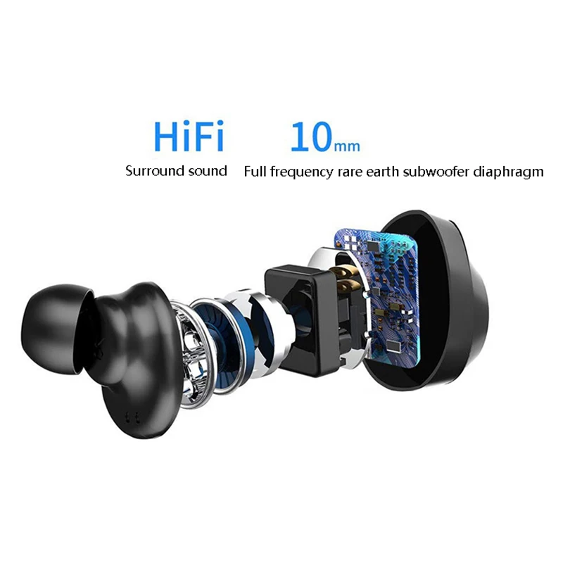 

XDOBO TWS-9 Wireless Headset with Microphone BT5.0 TWS In-Ear Sports Headset with Charging Box Waterproof Hifi Stereo