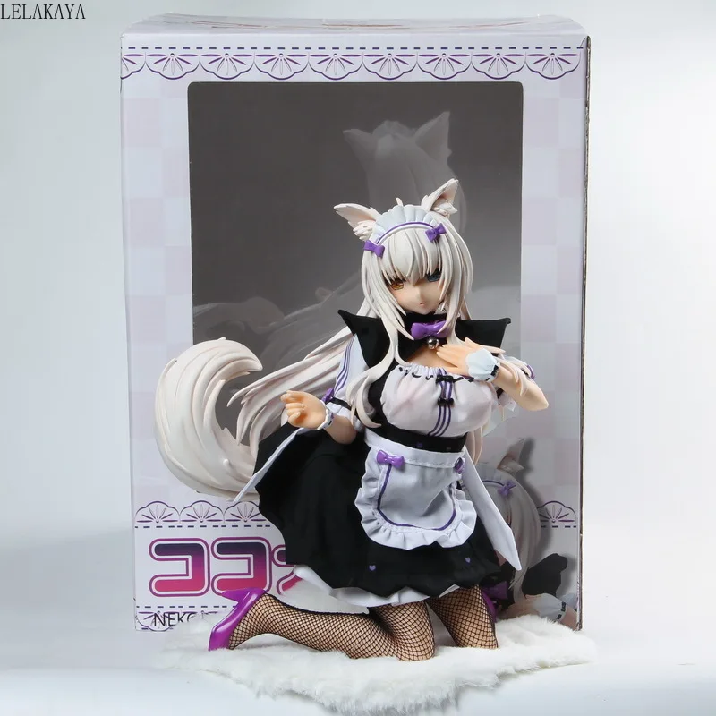 

Original Native BINDING NEKOPARA Chocola & Vanilla Coconut Maid Ver. 1/4 Scale PVC Action Figure Anime cat model Model Toys Doll