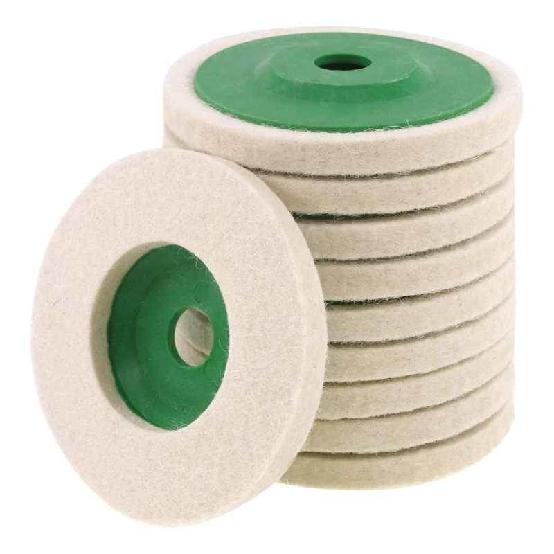 

10 Piece Buffing 4inch(100mm) Polishing Pads Cleaning Tool Wool Felt Disc Polishing Buffing Wheel Pad Bore Dia