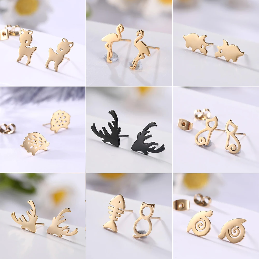 Мини-серьги LIKGREAT для женщин и девочек модные ювелирные изделия из нержавеющей