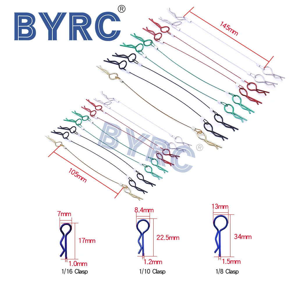 2шт гоночный зажим R Pin 1/16 1/10 1/8 RC стальной проволочный автомобиль оболочка корпус