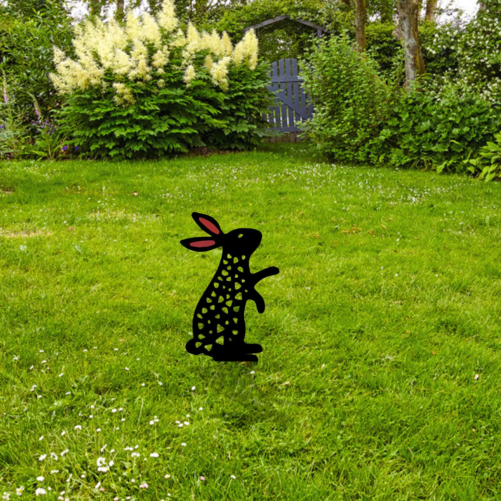 

Acrylic Small Animal Hollow Insert Card Rabbit Ornaments Rabbit Garden Decoration Reusable Waterproof Bunny Yard Art