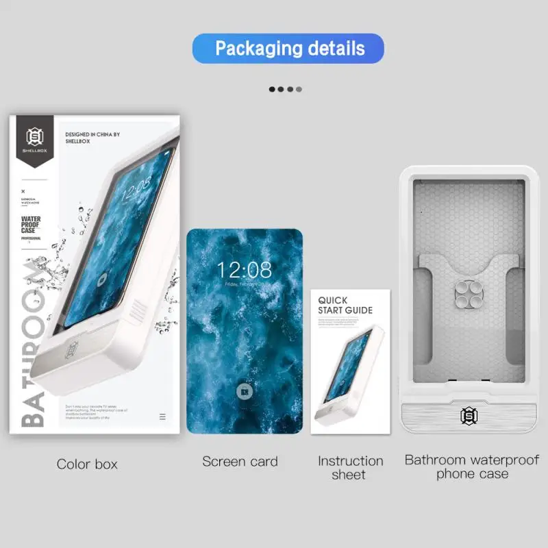 

Mobile Phone Box Holder Bathroom Phone Waterproof Box Touch Screen Kitchen Phone Shell Shower Sealing Storage Box