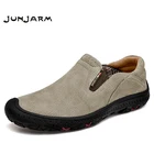 Кроссовки JUNJARM мужские кожаные, дышащие, без застежки, повседневная обувь для вождения, лоферы, большие размеры 48