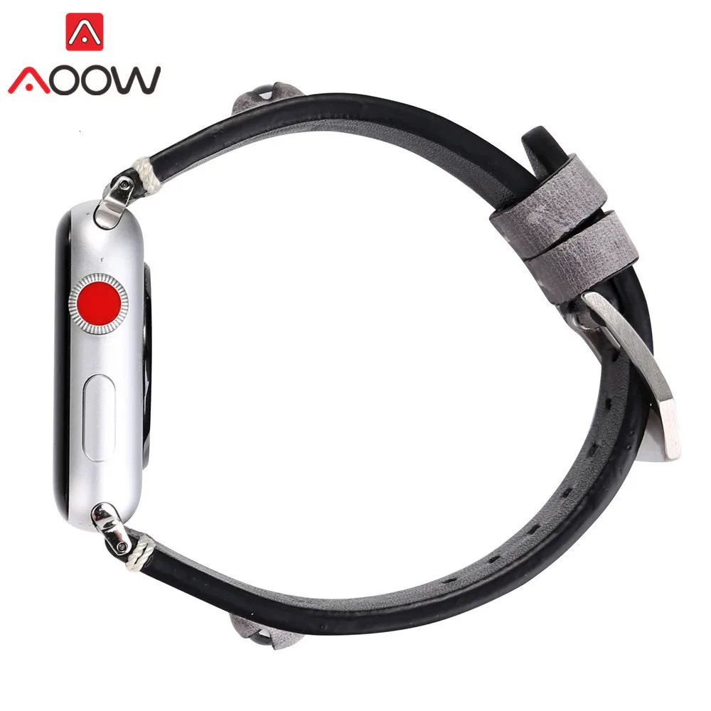 Зеленый кожаный ремешок для Apple Watch 40mm 44mm 38 мм 42 мм глаза деко запасной браслет ремешок Ремешок для iwatch 1 2 3 4