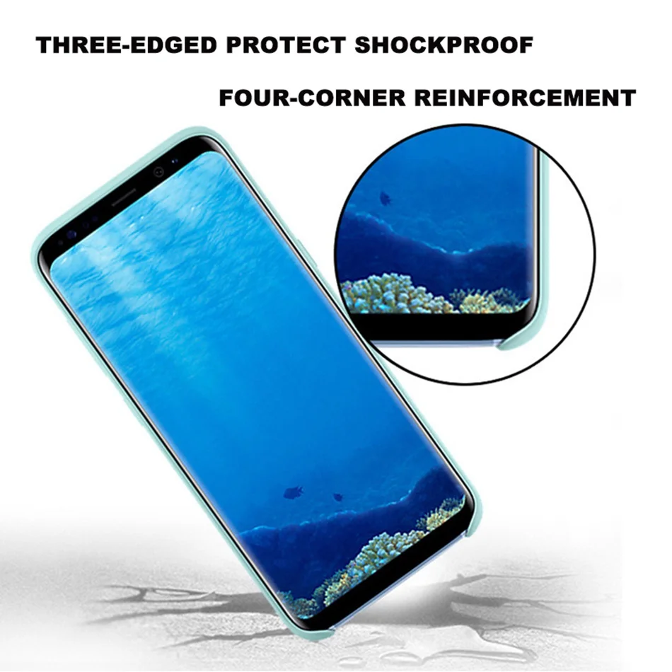 For Samsung Note 10 S10 S10E S9 S8 Plus Original Liquid Silicone Case Galaxy 9 Note8 Silky Rubber Soft Touch Cover |