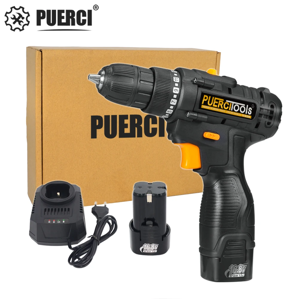Электрическая аккумуляторная дрель PUERCI 16 8 в 2 скоростная электрическая отвертка