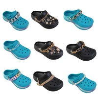 designer croc charms chains colorful acrylic shoe accessories decoration for croc shoes girl gift