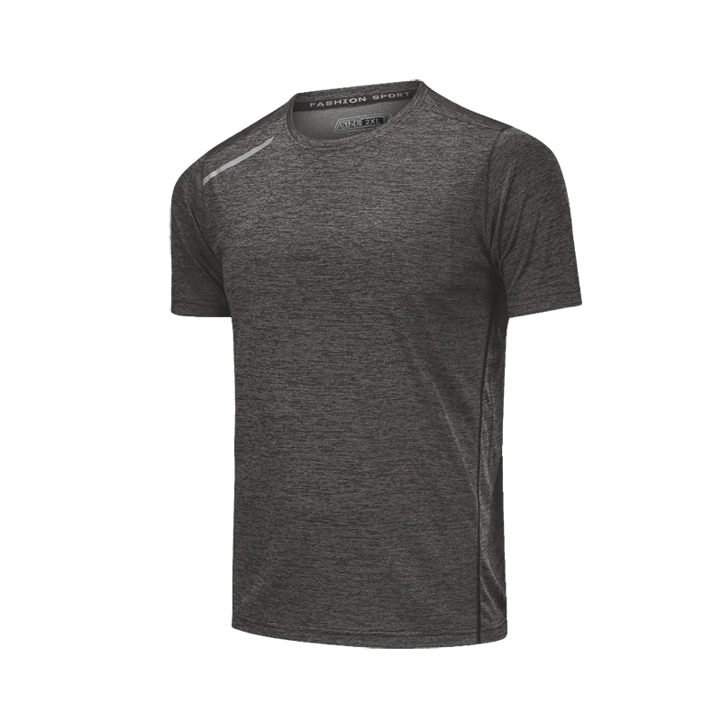 Мужская футболка для бега с коротким рукавом синяя спортивная круглым