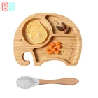 Столовая посуда из бамбукового дерева с силиконовой присоской, 2 шт.1 шт.