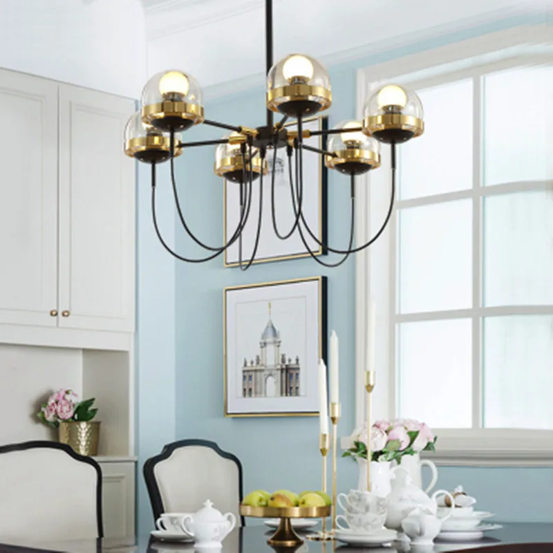 

5/8/10 lights Nordic chandelier Lighting Modern designer glass ball kitchen chandelier Nordic lustre for restaurant living room