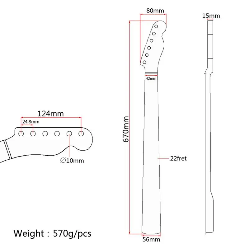 22 Лады для гитары гриф Кленовая гитара бриллианта Сменные аксессуары