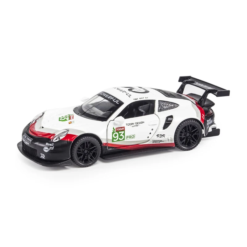 

1/32 Scale Alloy Toy Model Po rsche 911 Simulation Metal Die Casting Sound Light Pull back Collection For Children's Gift