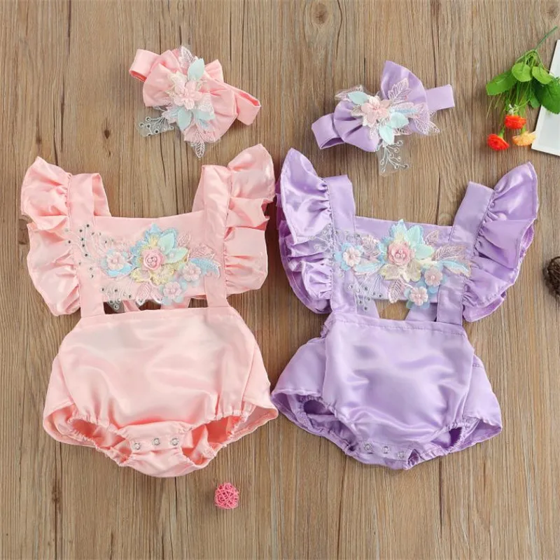 

Комплект одежды для маленьких девочек из 2 предметов, летний комплект для девочек Одежда для принцесс с вышивкой; Детский летний комбинезон ...