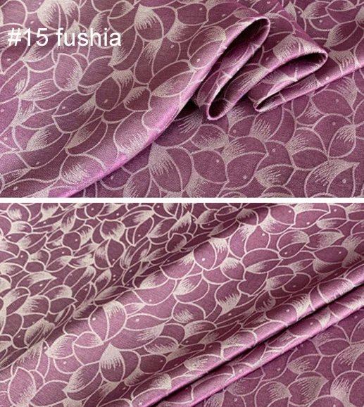 15 fushia Тяжелый шелк материал лотоса жаккард шелковая ткань для платьев рубашки шелк вискоза - Цвет: 15 fushia