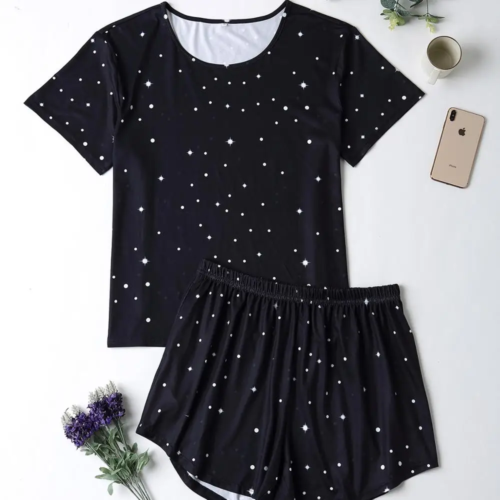 Пижама для женщин размера плюс пижамный комплект летняя женская пижама короткий
