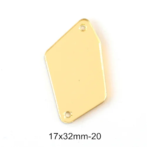17x32mm-P20 50 шт. акриловое зеркало пришивные стразы акриловые Пришивные зеркала нерегулярные шампанское пришивные камни аксессуары для платья F0021 - Цвет: 17x32mm-P20