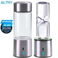 althy stainless steel glass cup hydrogen rich water generator bottle dupont spepem dual chamber h2 maker lonizer electrolysis