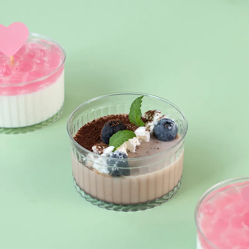 

50pcs Net red thick hard PS plastic cup wedding birthday party favors ice cream cup transparent disposable cake dessert cups