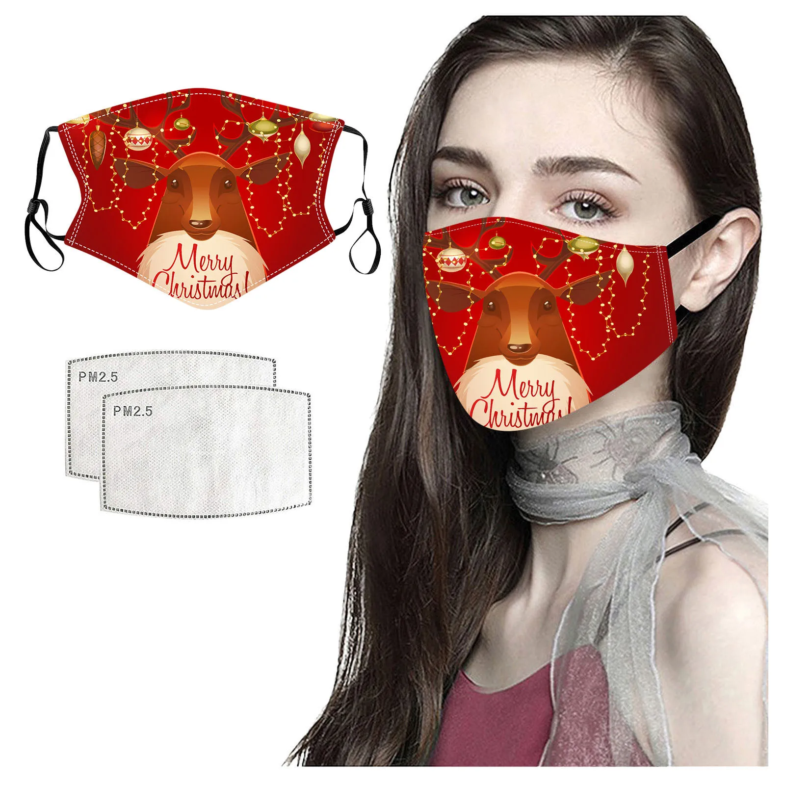 

Mascarilla mondkapjes Masque Women Man Christmas Masks Adult Face Masks Fashion Comfortable Party Masks With 2PCS Filters