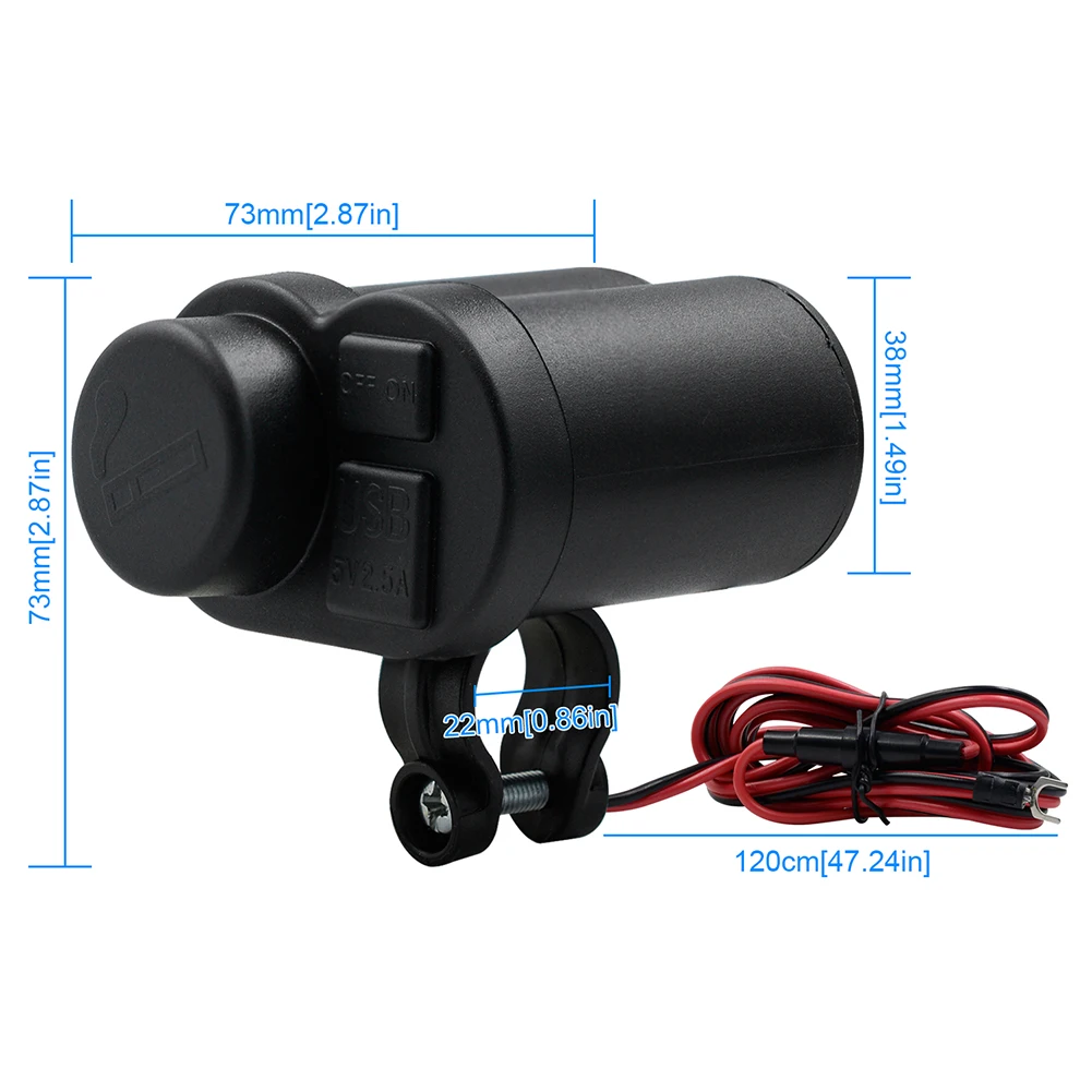 

DC12V-24V 5V/2.5A Motorcycle Dual USB Ports Lighter Socket Quick Phone Charger Adapter Universal Motorcycle Accessories