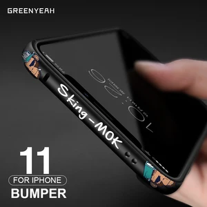 Классный металлический бампер для телефона iPhone 11 Pro, телефонные чехлы для iPhone 11 Pro Max 11, чехол с мультяшной алюминиевой силиконовой рамкой, чехол