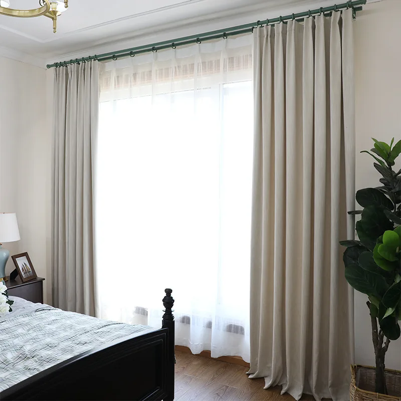 Простой Стиль розовый льняной ткани номер Декор шторы для окон сплошные оконные