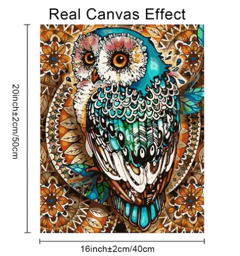 

CROSS lang Coloring By Numbers Owl Animals Kits Drawing Canvas DIY Pictures Oil Painting Hand Painted Gift Home Decor