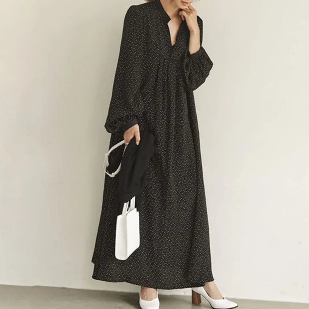 Женское платье в стиле бохо осень 2019 модное цветочный принт длинные платья v