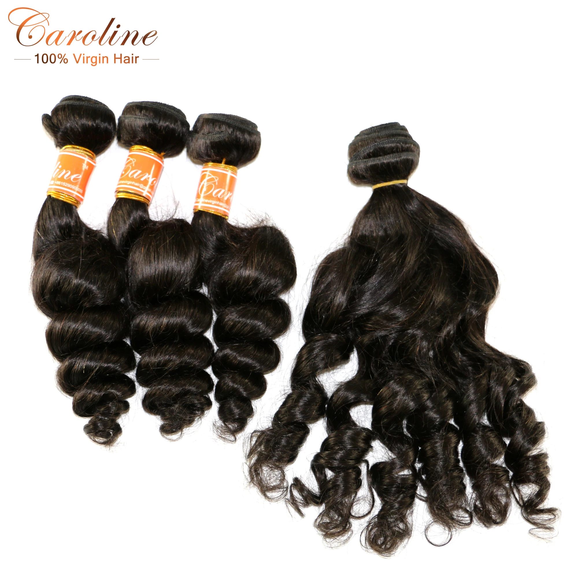 

Caroline Hair Brazilian Loose Wave Bundles 1 3 4 Pcs Human Hair Bundles 100% Remy Human Hair Extensions Hair Weaves Bundles